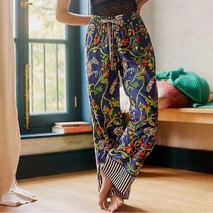 Anthropologie Olivia Wendel Whimsical Zebra Flannel Sleep Pants
